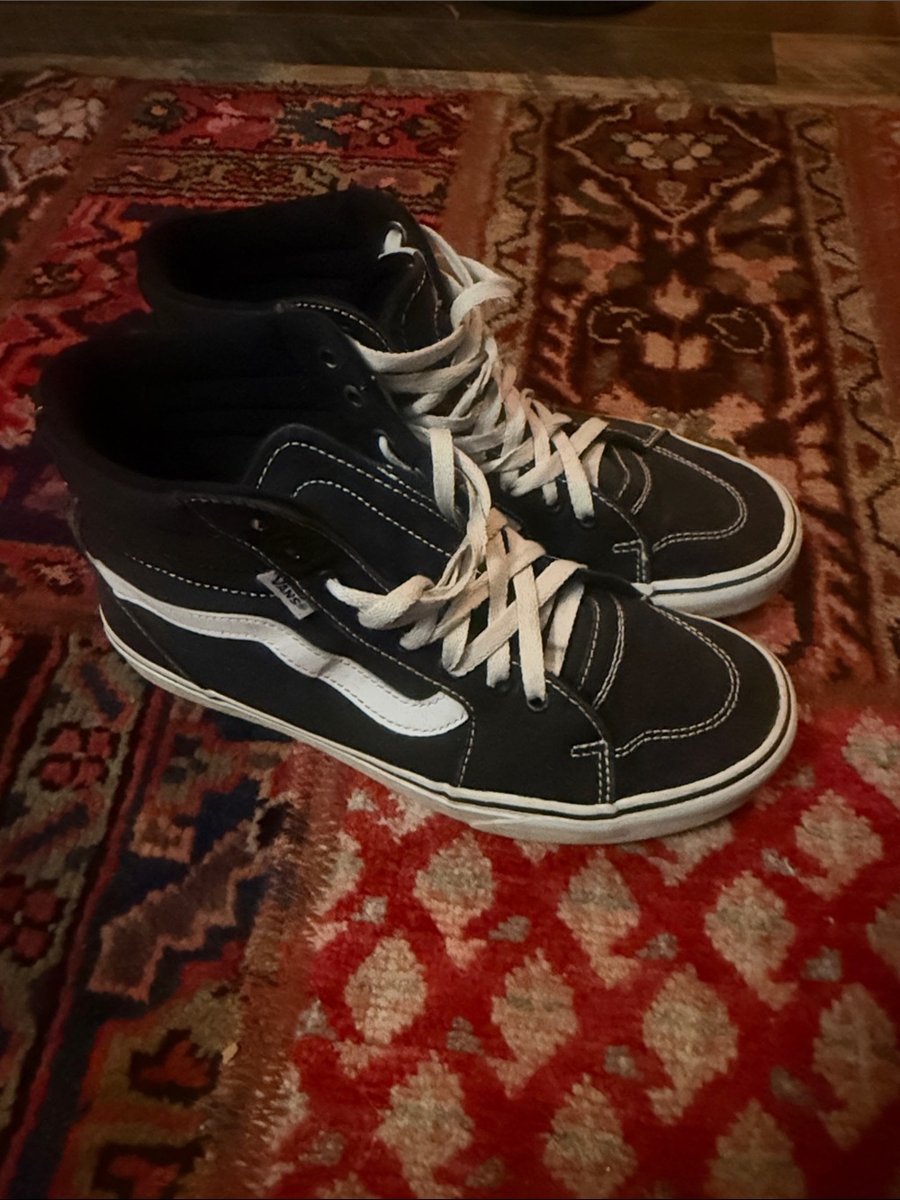 Vans Black & White High-Top Skate Sneakers